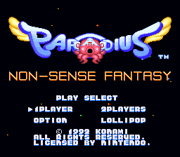 Parodius - Non-Sense Fantasy (Europe) Title Screen